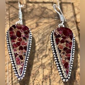 Ruby in Copper Earrings 2”